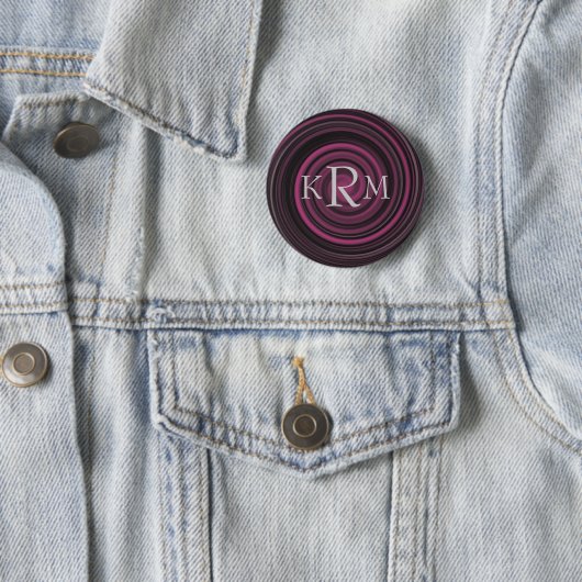 Monogram Initialen Plum Swirl  Button (In situ)