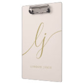 Monogram Initialen Professional Blush Gold Naam Klembord (Links)