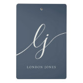 Monogram Initialen Professional Minimal Script Nam Mini Klembord (Achterkant)