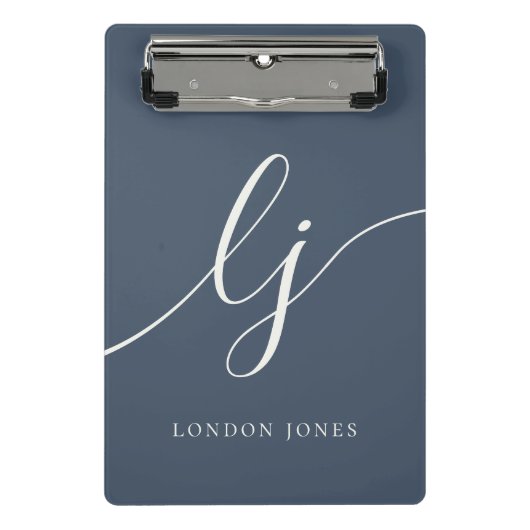 Monogram Initialen Professional Minimal Script Nam Mini Klembord (Voorkant)
