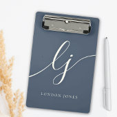 Monogram Initialen Professional Minimal Script Nam Mini Klembord