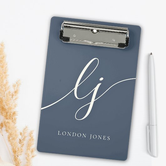 Monogram Initialen Professional Minimal Script Nam Mini Klembord
