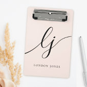 Monogram Initialen Professional Minimal Script Nam Mini Klembord