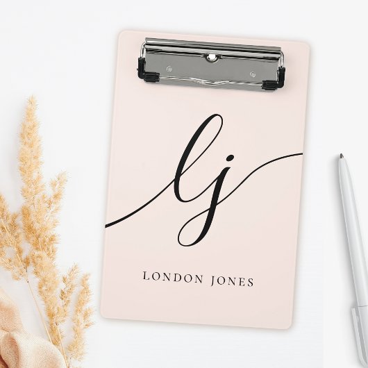 Monogram Initialen Professional Minimal Script Nam Mini Klembord