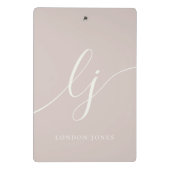 Monogram Initialen Professioneel Minimaal Roos Ivo Mini Klembord (Achterkant)