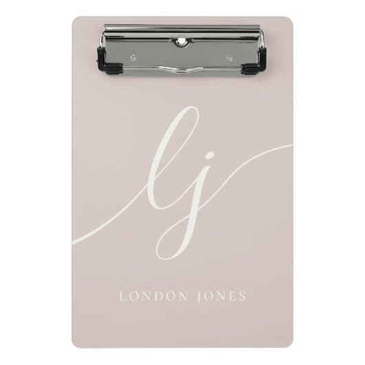 Monogram Initialen Professioneel Minimaal Roos Ivo Mini Klembord (Voorkant)