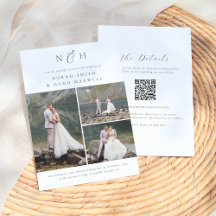 Monogram Initialen QR Code 3 Fotocollage Bruiloft