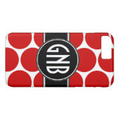 MONOGRAM INITIALEN RED POLKA DOTS Case-Mate iPhone CASE (Achterkant (Horizontaal))