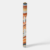 Monogram Initialen Retro Stripes Golven Sinaasappe Case-Mate iPhone Case (Achterkant / Rechts)