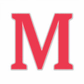 Monogram Initialen Rode Vette Aangepaste Naam Tren Sticker (Voorkant)