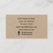 Monogram Initialen Rustiek Bruin Met Social Media Visitekaartje (Achterkant)