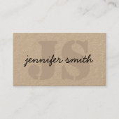 Monogram Initialen Rustiek Bruin Met Social Media Visitekaartje (Voorkant)