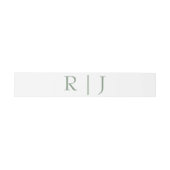 Monogram Initialen Sage Groen Wit Eenvoudige Bruil Uitnodigingen Wikkel (Vlak)