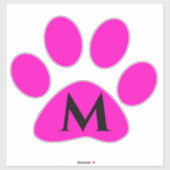 Monogram Initialen Schilderen Roze zwart geluid Sticker (Vel)
