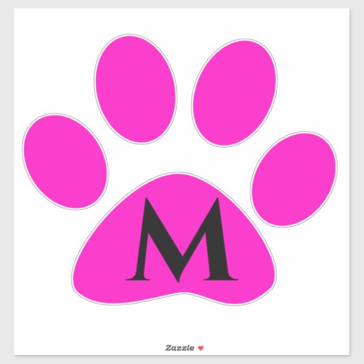 Monogram Initialen Schilderen Roze zwart geluid Sticker (Vel)