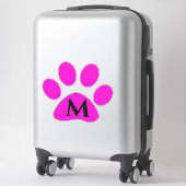 Monogram Initialen Schilderen Roze zwart geluid Sticker (Koffer)