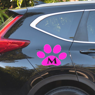 Monogram Initialen Schilderen Roze zwart geluid Sticker