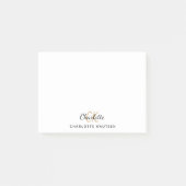 Monogram initialen script wit zwart post-it® notes (Voorkant)