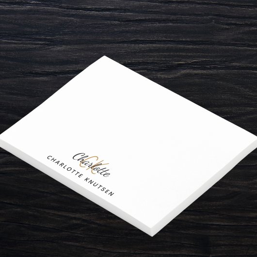 Monogram initialen script wit zwart post-it® notes