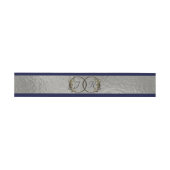 Monogram Initialen Silver Ribbon Wedding Uitnodigingen Wikkel (Vlak)