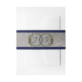 Monogram Initialen Silver Ribbon Wedding Uitnodigingen Wikkel (Voorkant Voorbeeld)