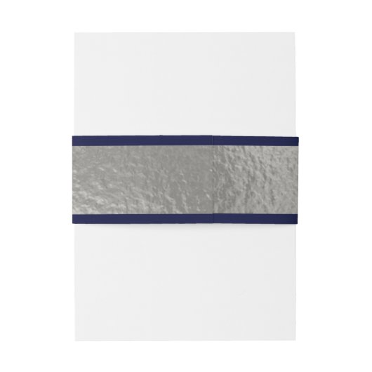 Monogram Initialen Silver Ribbon Wedding Uitnodigingen Wikkel (Achterkant Voorbeeld)