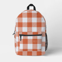 Monogram Initialen Sinaasappel Gingham Buffalo Che