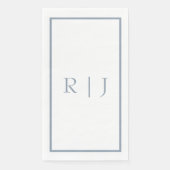 Monogram Initialen Stoffig Blauw Eenvoudige Bruilo Servet (Voorkant)