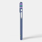 MONOGRAM initialen strepen Blauw Case-Mate iPhone Case (Achterkant / Links)