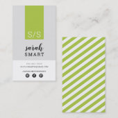MONOGRAM INITIALEN tab modern lime groen zwart gri Visitekaartje (Voorkant / Achterkant)