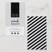MONOGRAM INITIALEN tab modern wit zwart grijs Visitekaartje (Voorkant / Achterkant)