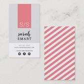 MONOGRAM INITIALEN tab modern zwart koraal grijs Visitekaartje (Voorkant / Achterkant)