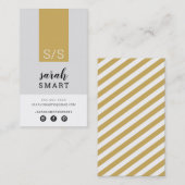 MONOGRAM INITIALEN tab modern zwart oud goud grijs Visitekaartje (Voorkant / Achterkant)
