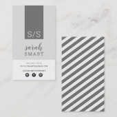 MONOGRAM INITIALEN tabblad modern monochroom grijs Visitekaartje (Voorkant / Achterkant)