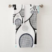 Monogram Initialen Tennis Rackets Balls Elegant Bad Handdoek (Insitu)