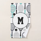 Monogram Initialen Tennis Rackets Balls Elegant Bad Handdoek (Handdoek)