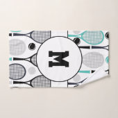 Monogram Initialen Tennis Rackets Balls Elegant Bad Handdoek (Handdoek)