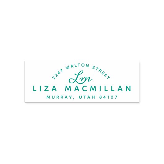 Monogram Initialen Typografische naam Retouradres Zelfinktende Stempel (Design)