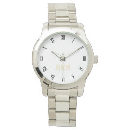 Monogram Initialen Unisex Zilveren Armbandhorloge Horloge