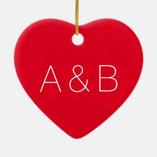 Monogram initialen voor parogrammen met rode bloed keramisch ornament (Achterkant)