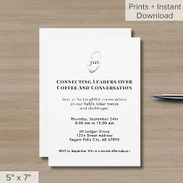 Monogram Initialen voor uitnodigingen voor netwerk