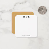 Monogram Initialen voor zwarte en witte moderne pa Notitiekaartje (Voorkant / Achterkant in situ)