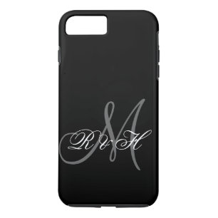 MONOGRAM-INITIALEN VOOR ZWARTE GRAY 	iPhone 8/7 PLUS HOESJE