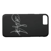 MONOGRAM-INITIALEN VOOR ZWARTE GRAY Case-Mate iPhone CASE (Achterkant (Horizontaal))