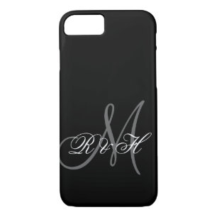 MONOGRAM-INITIALEN VOOR ZWARTE GRAY 	iPhone 8/7 HOESJE