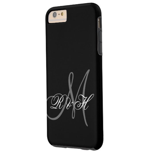 MONOGRAM-INITIALEN VOOR ZWARTE GRAY Case-Mate iPhone CASE (Achterkant Links)