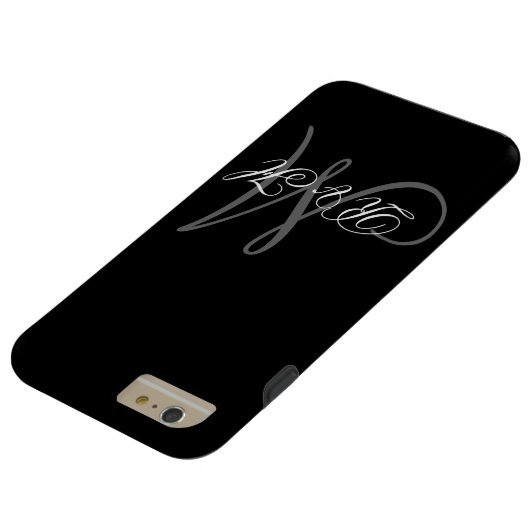 MONOGRAM-INITIALEN VOOR ZWARTE GRAY Case-Mate iPhone CASE (Bodem)
