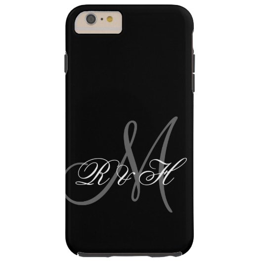 MONOGRAM-INITIALEN VOOR ZWARTE GRAY Case-Mate iPhone CASE (Achterkant)