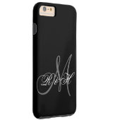 MONOGRAM-INITIALEN VOOR ZWARTE GRAY Case-Mate iPhone CASE (Achterkant/Rechts)