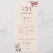 Monogram Initialen Waterverf Hydrangea Flowers Menu (Voorkant)